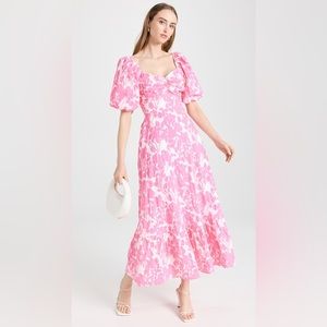 Pink English Factory Floral Print Maxi Dress for sale size M